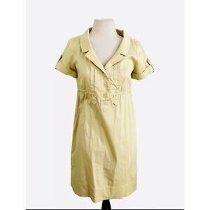 Cottagecore Max and Cleo dress Yellow Gold Sz S Short Sleeve Grannycore